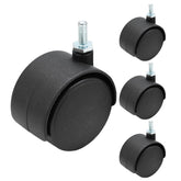 مجموعة عجلات دوارة مكونة من 4 قطع - أسود